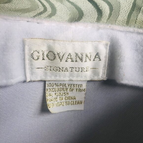 Vintage GIOVANNA Seafoam Green Brocade Wide Brim  White Floral Accent Dress Hat main image 6